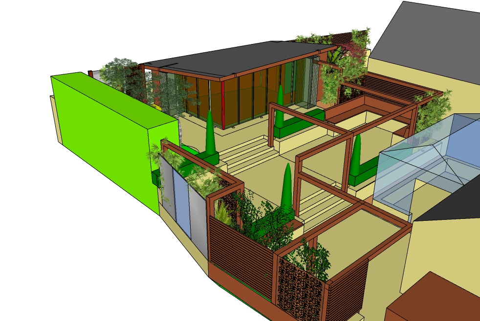 CAD 3D visualisation of garden layout